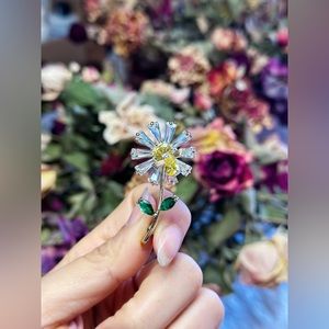 New Flower Crystal Brooch